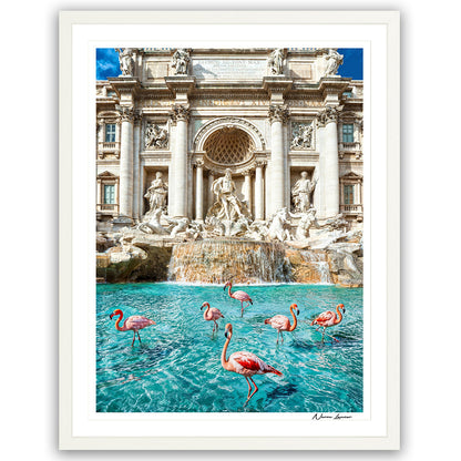 Flamingos in Trevi Fountain