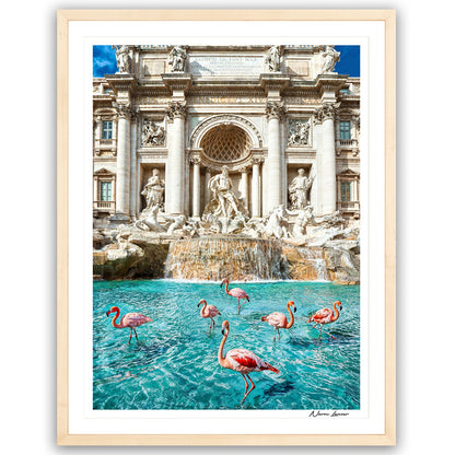 Flamingos in Trevi Fountain