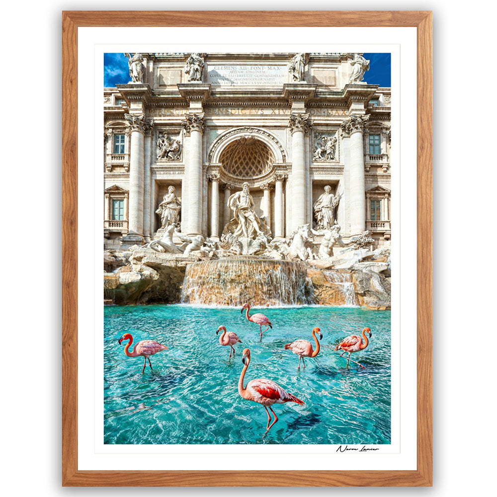 Flamingos in Trevi Fountain